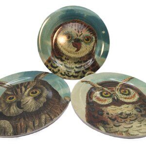 Three John Derian OWL Dessert Plates